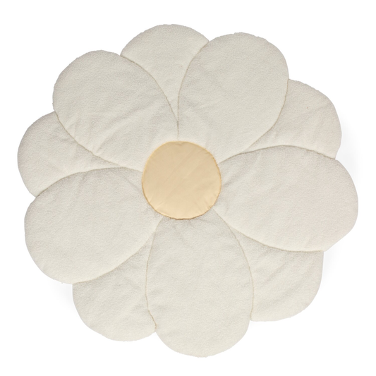 Baby Play Mat 110cm – Flower-Shaped Plush Nursery Activity Mat | Soft & Padded | Off-White