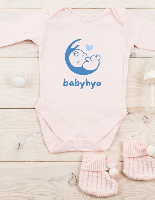 Babyhyo Soft Cotton Baby Bodysuit – Long Sleeve Newborn Onesie (Pink)
