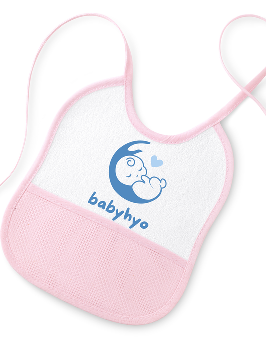 Babyhyo Soft Cotton Baby Bib – Absorbent & Gentle Feeding Bib (Pink)