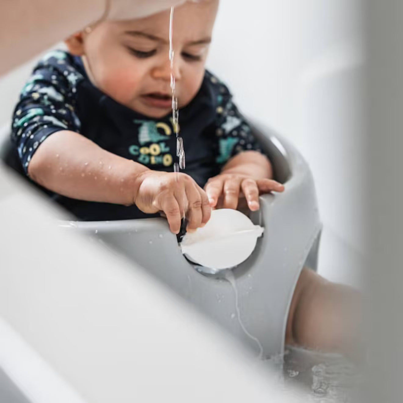 Baby Bath Ring Seat for Infants – Supportive Bath Seat – Grey